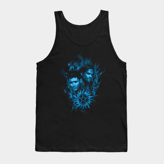 Sam and Dean in Flames Tank Top by HappyLlama